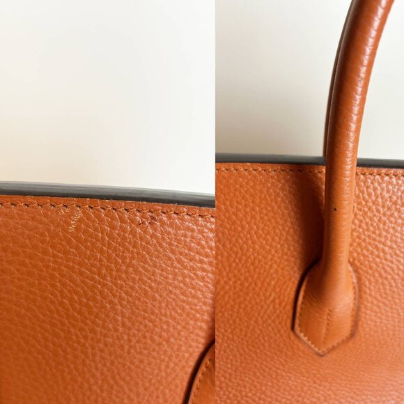 Hermes Orange Clemence 30cm Birkin Bag - Picture 7 of 9